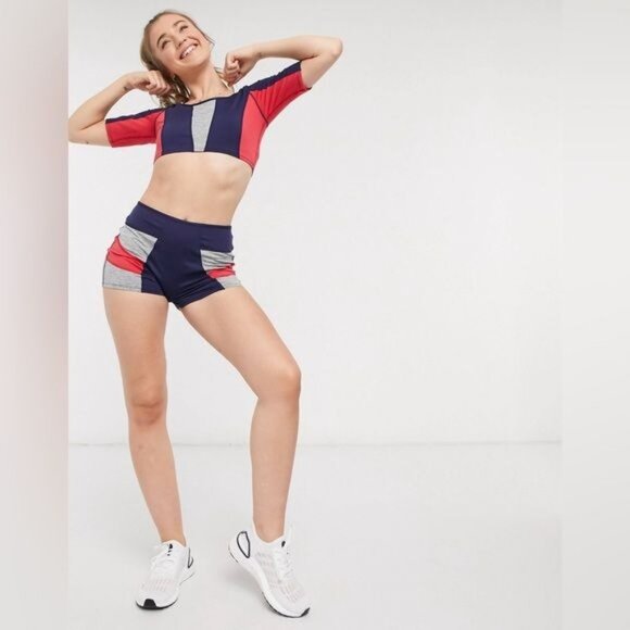 NWT Free People Movement Color Block 2 Piece Set Crop Top & Shorts - Picture 9 of 12